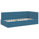Casa si Gradina - Mobilier - Paturi si accesorii - Paturi - Cadru de pat coltar cu headboard albastru 100 x 200 cm Catifea - Infinity.ro
