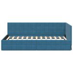 Casa si Gradina - Mobilier - Paturi si accesorii - Paturi - Cadru de pat coltar cu headboard albastru 100 x 200 cm Catifea - Infinity.ro