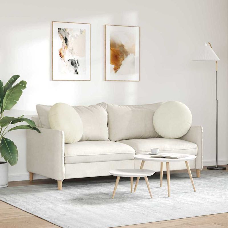 Casa si Gradina - Textile si covoare - Perne si pilote - Perne decorative - Perne de Sezut 2 pcs Crem Ø 40 x 13 cm Catifea - Infinity.ro