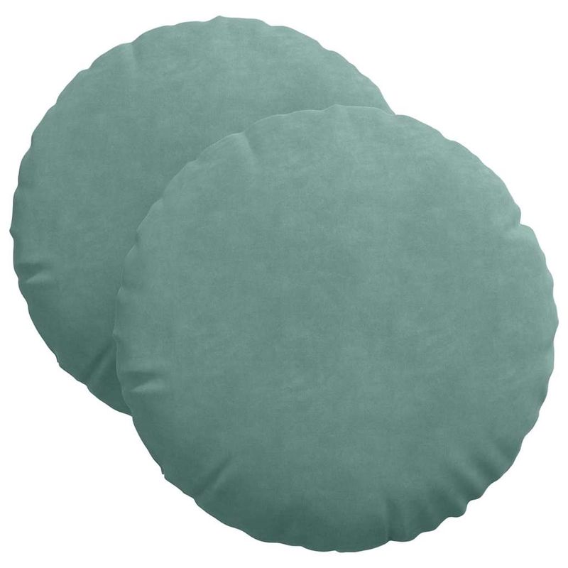Casa si Gradina - Textile si covoare - Perne si pilote - Perne decorative - Perne de Sezut 2 pcs Verde Marii Ø 40 x 13 cm Catifea - Infinity.ro