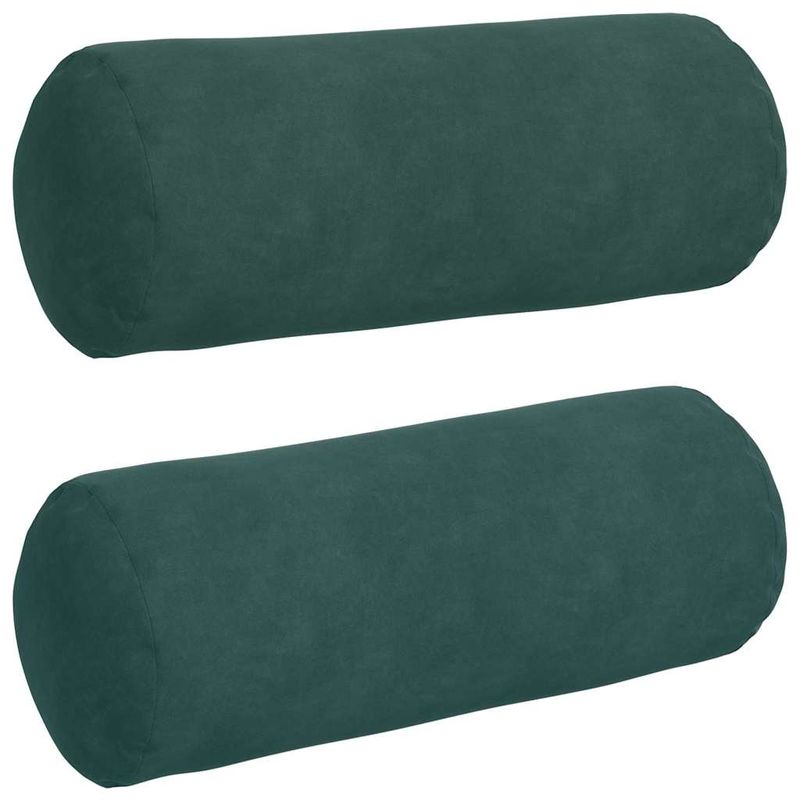 Casa si Gradina - Textile si covoare - Perne si pilote - Perne decorative - Perne Bolster 2 pcs Verde inchis Ø 15 x 40 cm - Infinity.ro