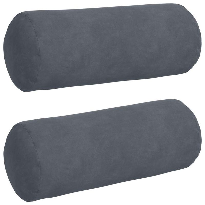 Casa si Gradina - Textile si covoare - Perne si pilote - Perne decorative - Perne Bolster 2 pcs Gri inchis Ø 15 x 40 cm - Infinity.ro