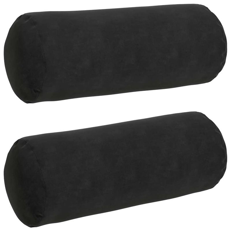 Casa si Gradina - Textile si covoare - Perne si pilote - Perne decorative - Perne Bolster 2 pcs Negru Ø 15 x 40 cm Tesatura din corduroy - Infinity.ro