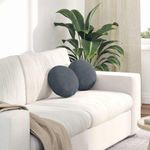 Casa si Gradina - Textile si covoare - Perne si pilote - Perne decorative - Perne de Sezut 2 pcs Gri inchis Ø 40 x 13 cm Catifea - Infinity.ro