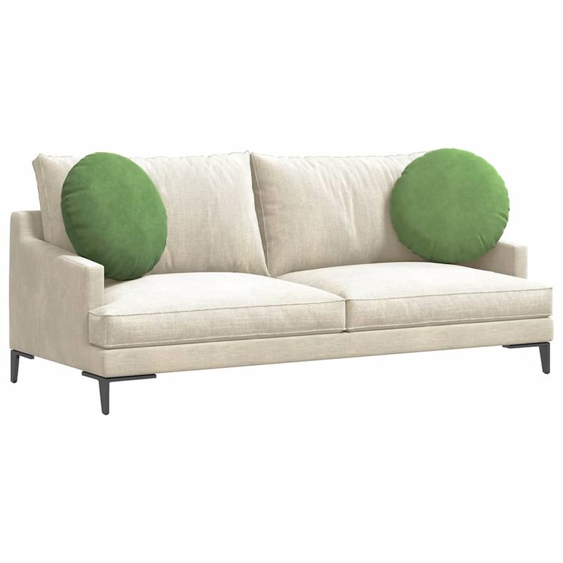 Casa si Gradina - Textile si covoare - Perne si pilote - Perne decorative - Perne de Sezut 2 pcs Verde deschis Ø 40 x 13 cm Catifea - Infinity.ro