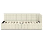 Casa si Gradina - Mobilier - Paturi si accesorii - Paturi - Cadru de pat coltar cu headboard Crem 80 x 200 cm Catifea - Infinity.ro