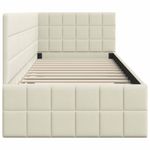 Casa si Gradina - Mobilier - Paturi si accesorii - Paturi - Cadru de pat coltar cu headboard Crem 80 x 200 cm Catifea - Infinity.ro
