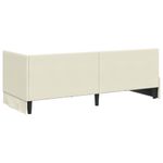 Casa si Gradina - Mobilier - Paturi si accesorii - Paturi - Cadru de pat coltar cu headboard Crem 80 x 200 cm Catifea - Infinity.ro