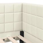 Casa si Gradina - Mobilier - Paturi si accesorii - Paturi - Cadru de pat coltar cu headboard Crem 80 x 200 cm Catifea - Infinity.ro