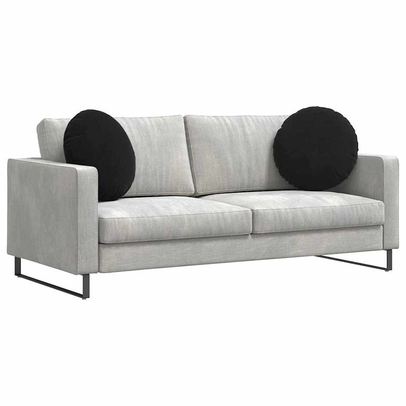 Casa si Gradina - Textile si covoare - Perne si pilote - Perne decorative - Perne de Sezut 2 pcs Negru Ø 40 x 13 cm Catifea - Infinity.ro