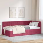 Casa si Gradina - Mobilier - Paturi si accesorii - Paturi - Cadru de pat coltar cu headboard bordo 100 x 200 cm Catifea - Infinity.ro