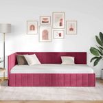 Casa si Gradina - Mobilier - Paturi si accesorii - Paturi - Cadru de pat coltar cu headboard bordo 100 x 200 cm Catifea - Infinity.ro