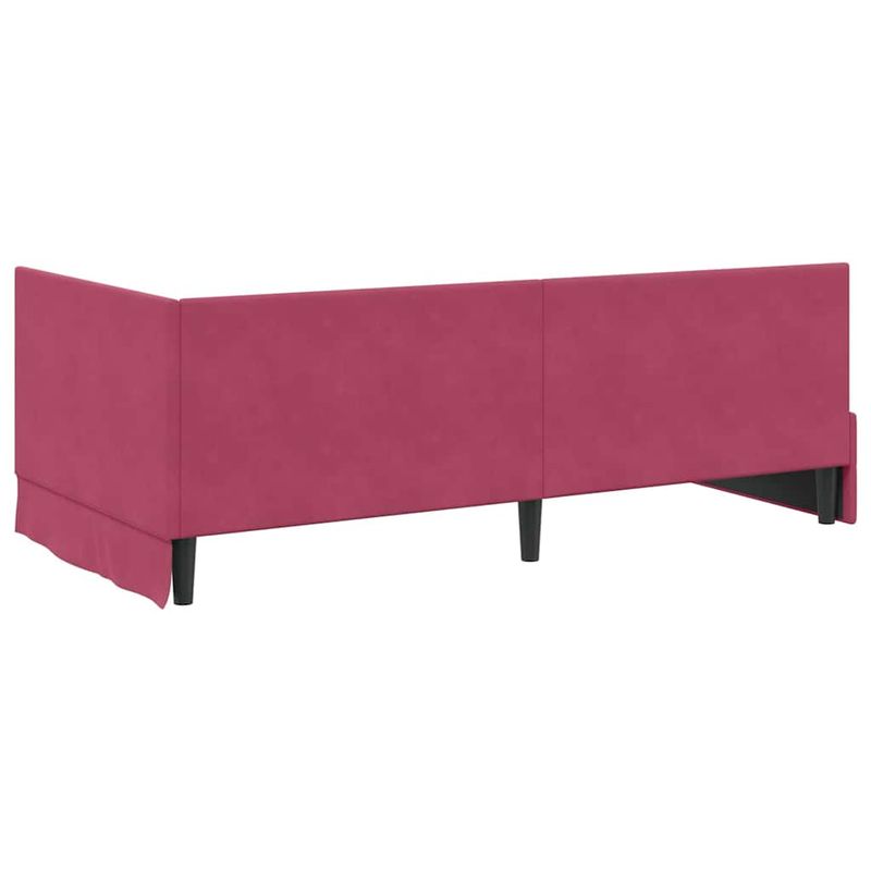 Casa si Gradina - Mobilier - Paturi si accesorii - Paturi - Cadru de pat coltar cu headboard bordo 100 x 200 cm Catifea - Infinity.ro
