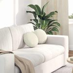 Casa si Gradina - Textile si covoare - Perne si pilote - Perne decorative - Perne de Sezut 2 pcs Crem Ø 40 x 13 cm Catifea - Infinity.ro