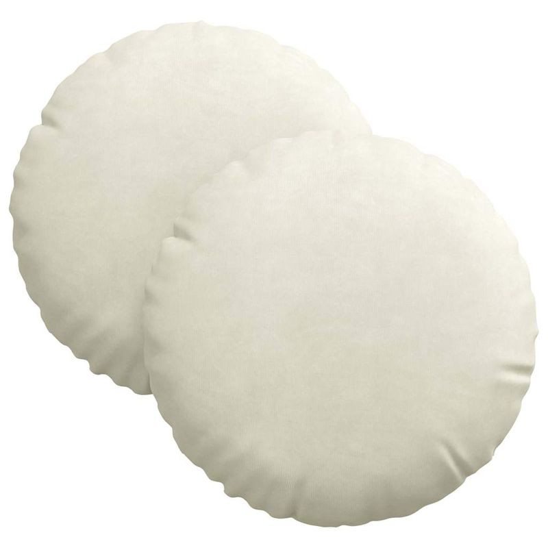 Casa si Gradina - Textile si covoare - Perne si pilote - Perne decorative - Perne de Sezut 2 pcs Crem Ø 40 x 13 cm Catifea - Infinity.ro