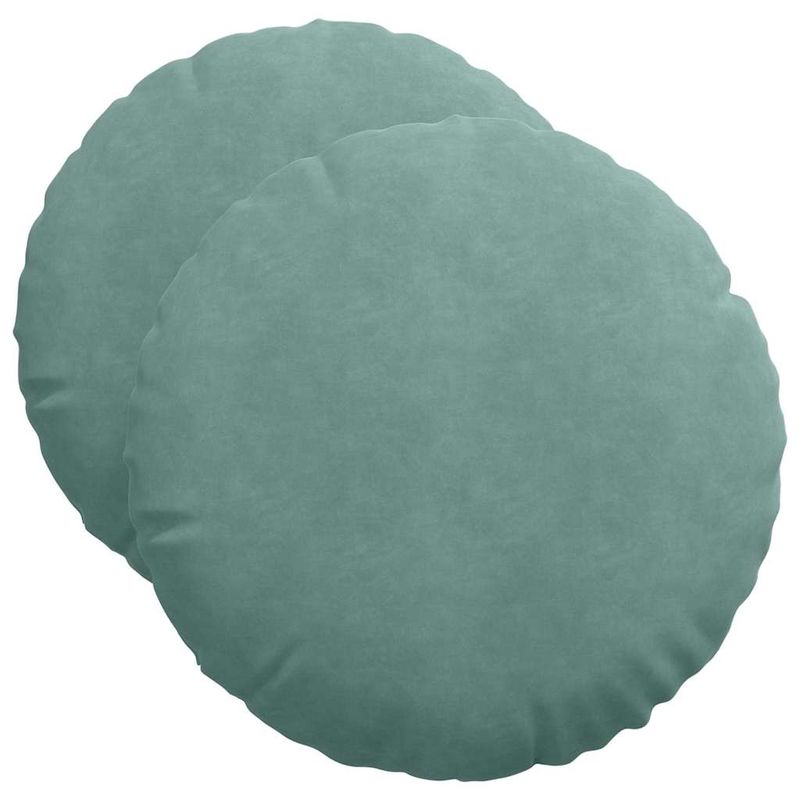 Casa si Gradina - Textile si covoare - Perne si pilote - Perne decorative - Perne de Sezut 2 pcs Verde Marii Ø 40 x 13 cm Catifea - Infinity.ro