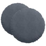 Casa si Gradina - Textile si covoare - Perne si pilote - Perne decorative - Perne de Sezut 2 pcs Gri inchis Ø 40 x 13 cm Catifea - Infinity.ro