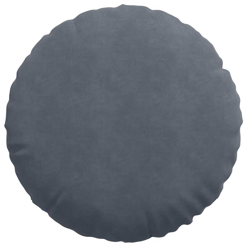 Casa si Gradina - Textile si covoare - Perne si pilote - Perne decorative - Perne de Sezut 2 pcs Gri inchis Ø 40 x 13 cm Catifea - Infinity.ro