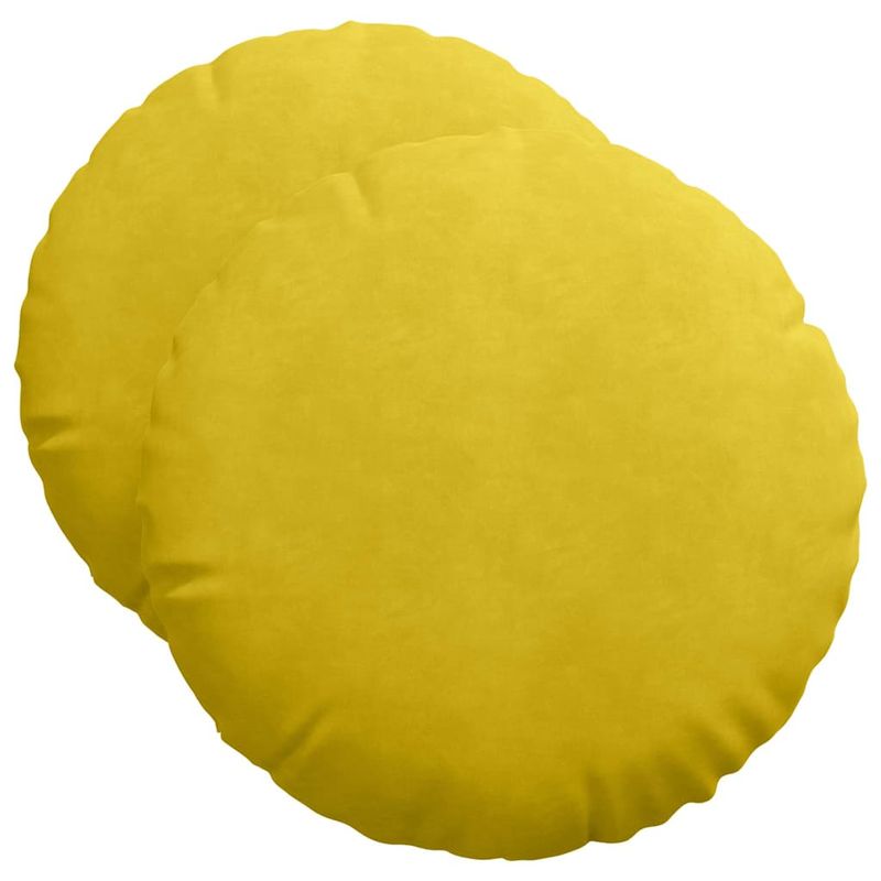 Casa si Gradina - Textile si covoare - Perne si pilote - Perne decorative - Perne de Sezut 2 pcs Galben Ø 40 x 13 cm Catifea - Infinity.ro