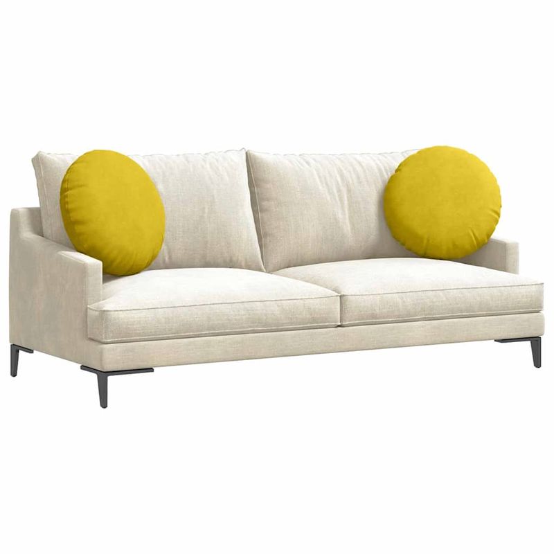 Casa si Gradina - Textile si covoare - Perne si pilote - Perne decorative - Perne de Sezut 2 pcs Galben Ø 40 x 13 cm Catifea - Infinity.ro