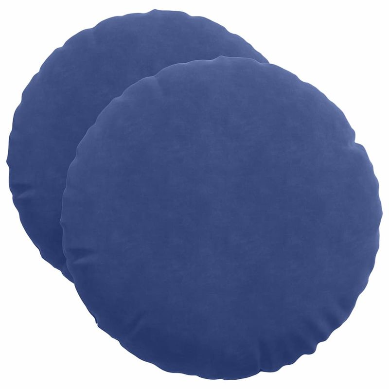 Casa si Gradina - Textile si covoare - Perne si pilote - Perne decorative - Perne de Sezut 2 pcs Albastru Politie Ø 40 x 13 cm Catifea - Infinity.ro