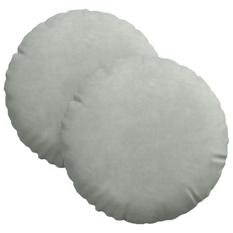 Casa si Gradina - Textile si covoare - Perne si pilote - Perne decorative - Perne de Sezut 2 pcs Gri deschis Ø 40 x 13 cm Catifea - Infinity.ro