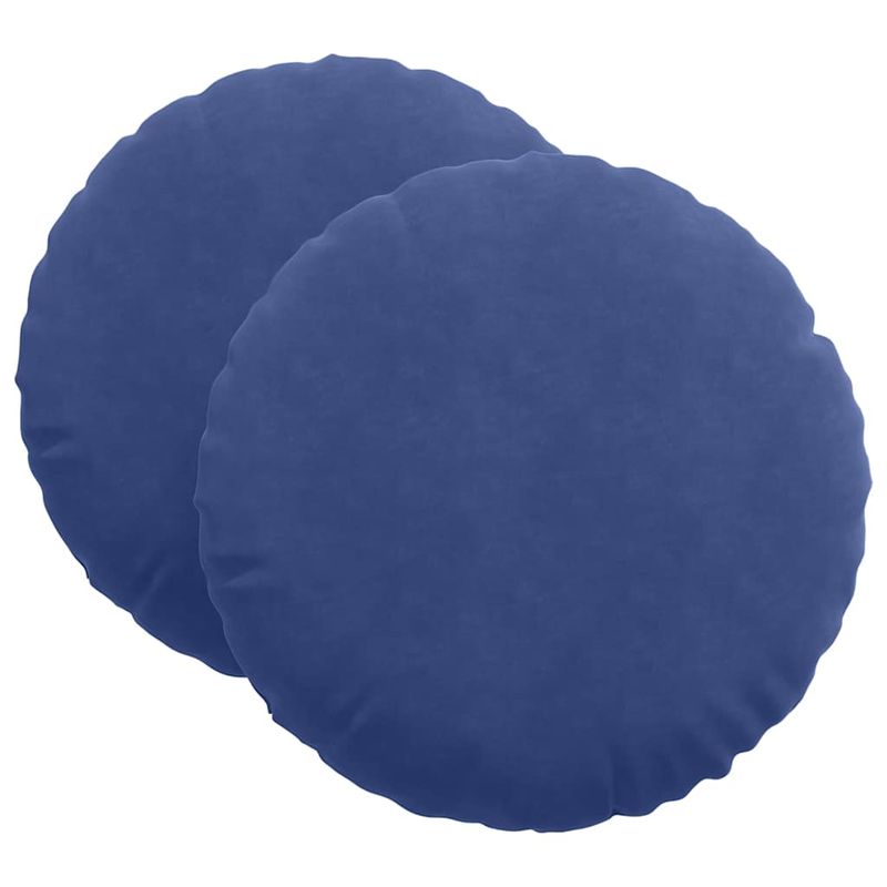 Casa si Gradina - Textile si covoare - Perne si pilote - Perne decorative - Perne de Sezut 2 pcs Albastru Politie Ø 40 x 13 cm Catifea - Infinity.ro