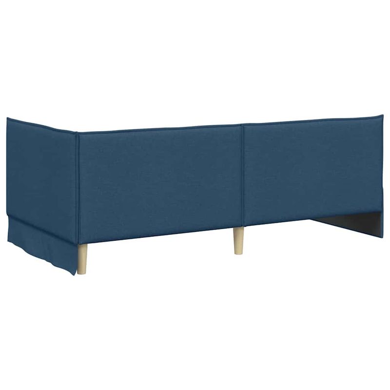 Casa si Gradina - Mobilier - Paturi si accesorii - Paturi - Cadru de pat coltar cu headboard albastru 100 x 200 cm tesatura - Infinity.ro