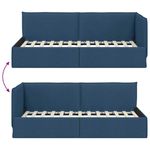 Casa si Gradina - Mobilier - Paturi si accesorii - Paturi - Cadru de pat coltar cu headboard albastru 100 x 200 cm tesatura - Infinity.ro