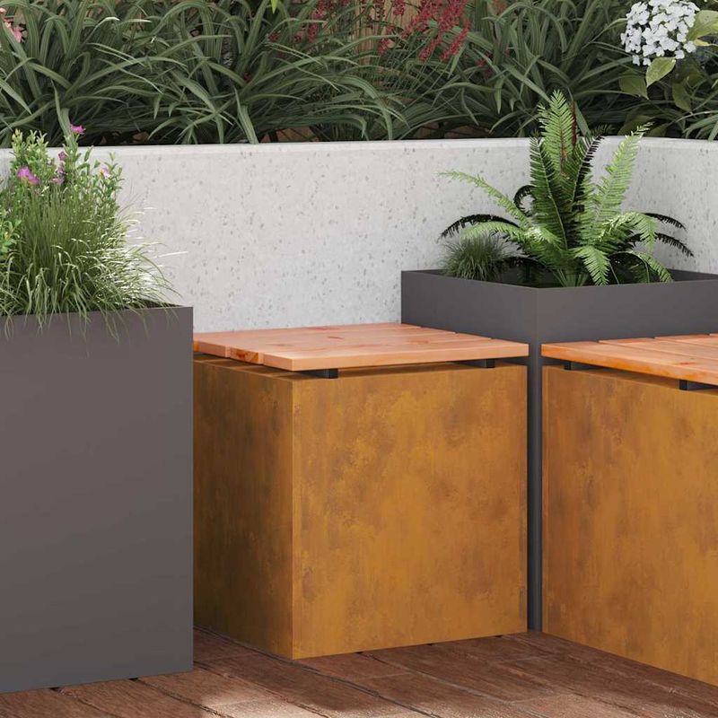 Casa si Gradina - Gradina si terasa - Mobilier exterior - Bancute de gradina - Banca de gradina Ruginit 40 x 40 x 43 cm - Infinity.ro