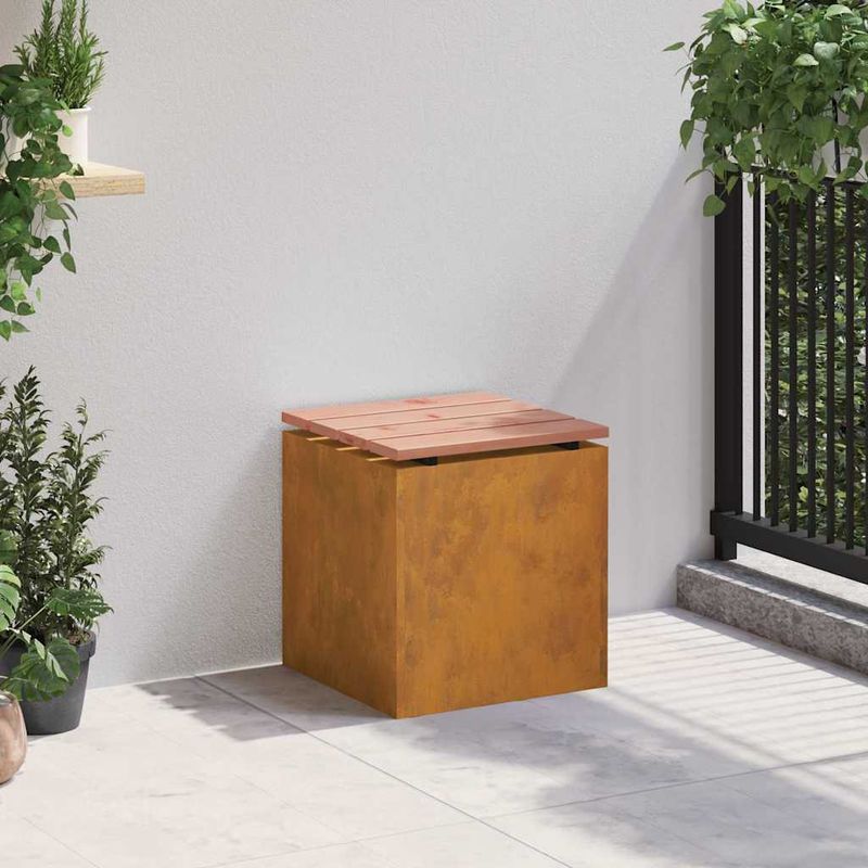 Casa si Gradina - Gradina si terasa - Mobilier exterior - Bancute de gradina - Banca de gradina Ruginit 40 x 40 x 43 cm - Infinity.ro