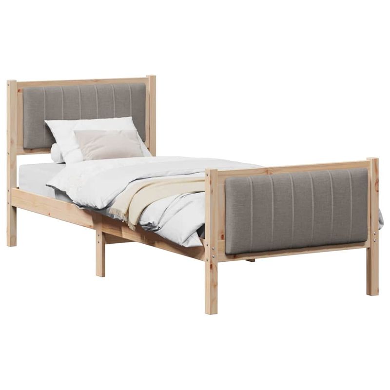 Casa si Gradina - Mobilier - Paturi si accesorii - Paturi - Cadru de pat Maroniu si taupe 75 x 190 cm Lemn masiv de pin - Infinity.ro
