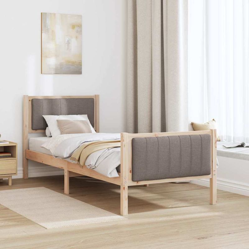 Casa si Gradina - Mobilier - Paturi si accesorii - Paturi - Cadru de pat Maroniu si taupe 75 x 190 cm Lemn masiv de pin - Infinity.ro