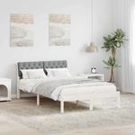 Casa si Gradina - Mobilier - Paturi si accesorii - Paturi - Cadru de pat Alb si gri deschis 120 x 200 cm Lemn masiv de pin - Infinity.ro
