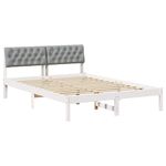 Casa si Gradina - Mobilier - Paturi si accesorii - Paturi - Cadru de pat Alb si gri deschis 120 x 200 cm Lemn masiv de pin - Infinity.ro