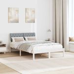 Casa si Gradina - Mobilier - Paturi si accesorii - Paturi - Cadru de pat Alb si gri deschis 120 x 200 cm Lemn masiv de pin - Infinity.ro
