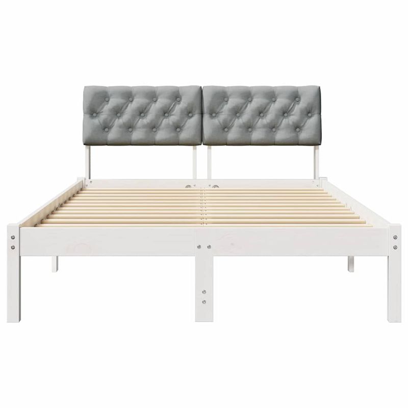 Casa si Gradina - Mobilier - Paturi si accesorii - Paturi - Cadru de pat Alb si gri deschis 120 x 200 cm Lemn masiv de pin - Infinity.ro