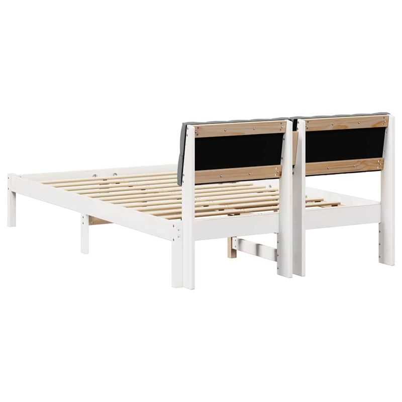Casa si Gradina - Mobilier - Paturi si accesorii - Paturi - Cadru de pat Alb si gri deschis 120 x 200 cm Lemn masiv de pin - Infinity.ro