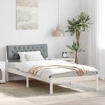 Casa si Gradina - Mobilier - Paturi si accesorii - Paturi - Cadru de pat Alb si gri deschis 100 x 200 cm Lemn masiv de pin - Infinity.ro