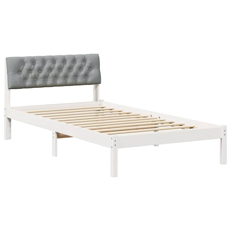 Casa si Gradina - Mobilier - Paturi si accesorii - Paturi - Cadru de pat Alb si gri deschis 100 x 200 cm Lemn masiv de pin - Infinity.ro