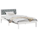 Casa si Gradina - Mobilier - Paturi si accesorii - Paturi - Cadru de pat Alb si gri deschis 100 x 200 cm Lemn masiv de pin - Infinity.ro