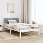 Casa si Gradina - Mobilier - Paturi si accesorii - Paturi - Cadru de pat Alb si gri deschis 100 x 200 cm Lemn masiv de pin - Infinity.ro