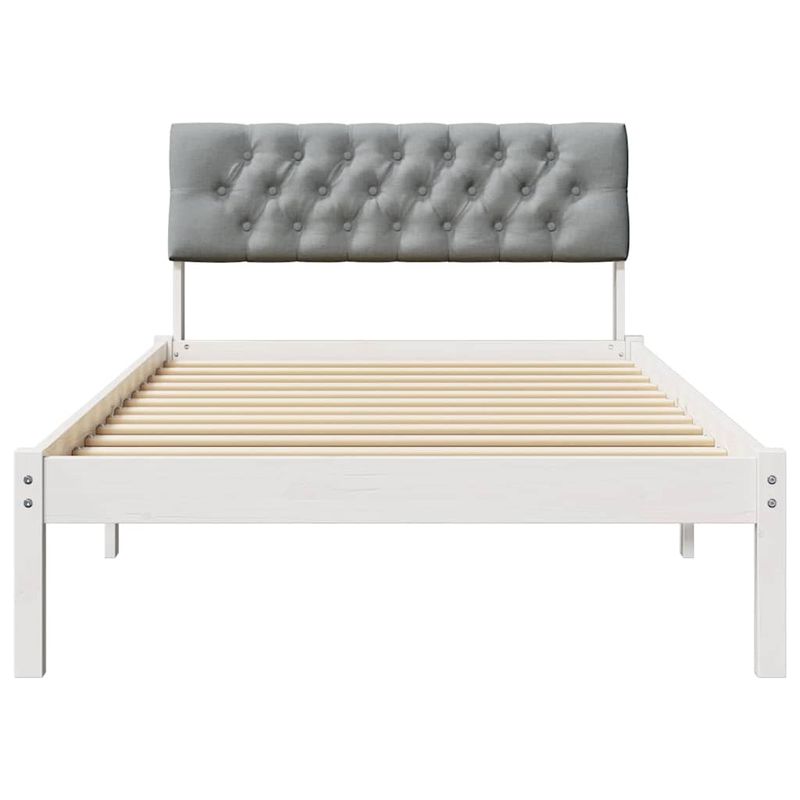Casa si Gradina - Mobilier - Paturi si accesorii - Paturi - Cadru de pat Alb si gri deschis 100 x 200 cm Lemn masiv de pin - Infinity.ro