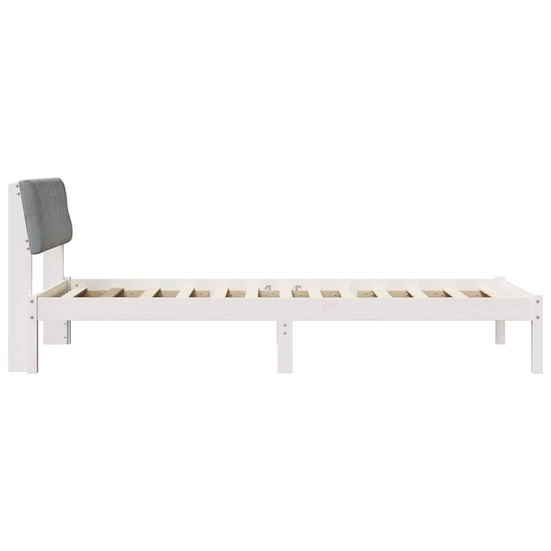 Casa si Gradina - Mobilier - Paturi si accesorii - Paturi - Cadru de pat Alb si gri deschis 100 x 200 cm Lemn masiv de pin - Infinity.ro