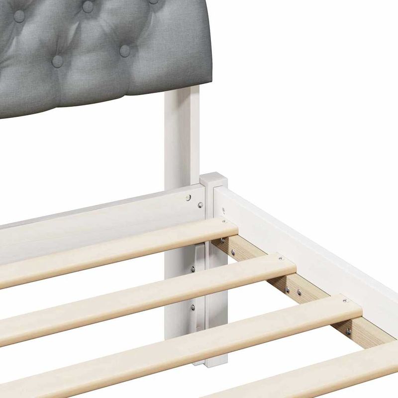 Casa si Gradina - Mobilier - Paturi si accesorii - Paturi - Cadru de pat Alb si gri deschis 100 x 200 cm Lemn masiv de pin - Infinity.ro