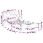 Casa si Gradina - Mobilier - Paturi si accesorii - Paturi - Cadru de pat Alb si gri deschis 100 x 200 cm Lemn masiv de pin - Infinity.ro