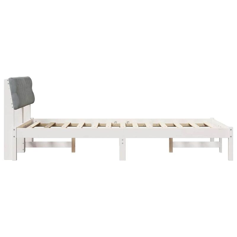 Casa si Gradina - Mobilier - Paturi si accesorii - Paturi - Cadru de pat Alb si gri deschis 120 x 190 cm Lemn masiv de pin - Infinity.ro