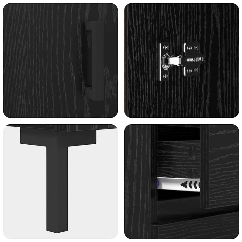 Casa si Gradina - Mobilier - Comode si corpuri - Comode - Bufet cu sertar Stejar negru 69.5 x 34 x 90 cm Lemn compozit - Infinity.ro