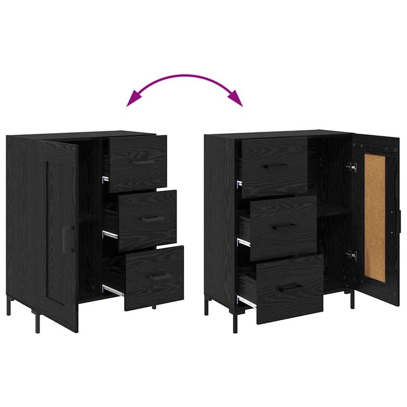 Casa si Gradina - Mobilier - Comode si corpuri - Comode - Bufet cu sertar Stejar negru 69.5 x 34 x 90 cm Lemn compozit - Infinity.ro