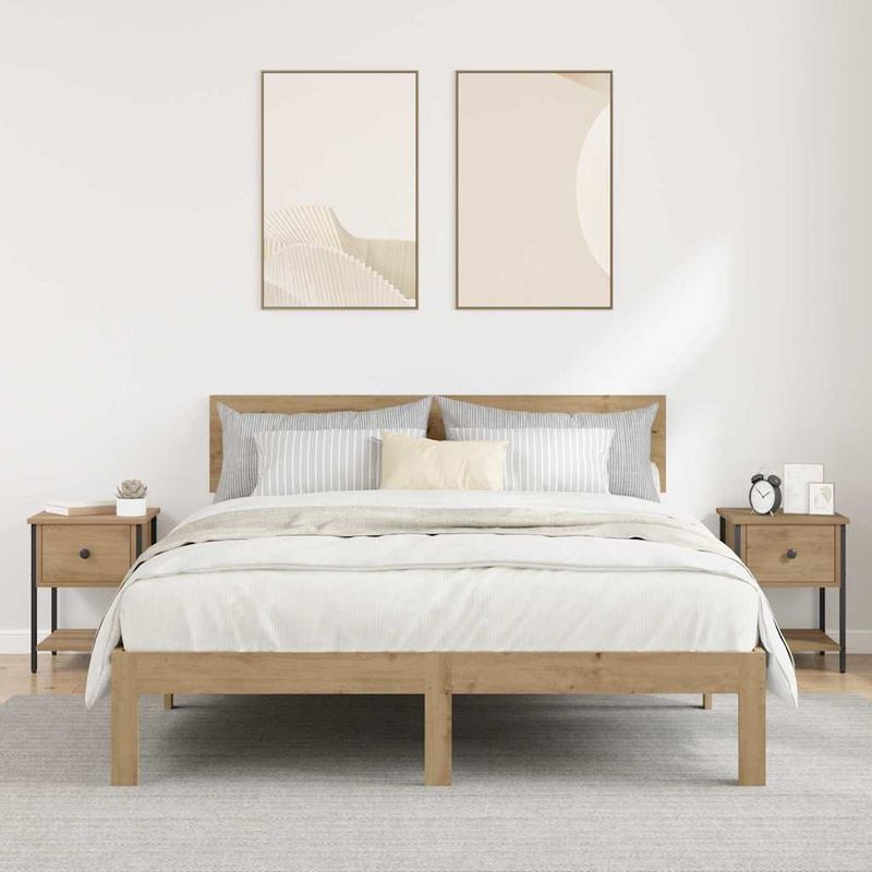 Casa si Gradina - Mobilier - Comode si corpuri - Noptiere - Noptiera 2 pcs stejar artizanal 34 x 35,5 x 45 cm Lemn compozit - Infinity.ro